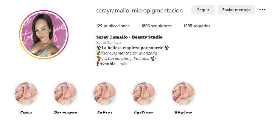 Foto del perfil de instagram de Saray Ramallo - Beauty Studio.